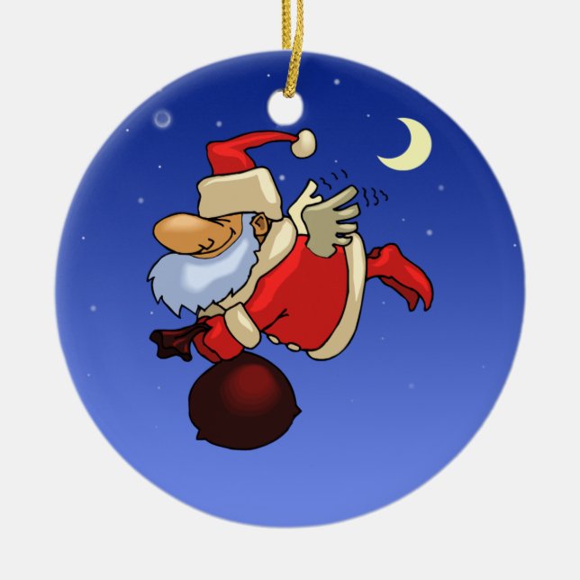 Santa Angel Ceramic Ornament (Front)