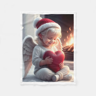 Santa Angel with Heart Blanket