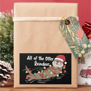 Santa Animal Xmas All Of The Otter Reindeer Animal Sticker
