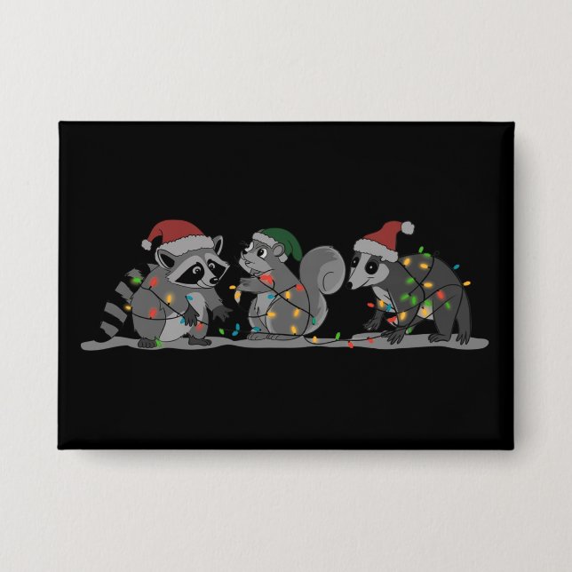 Santa Animals Xmas Silly Racoon Opossum Squirrel (Front)