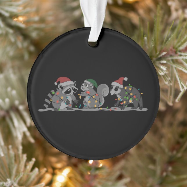 Santa Animals Xmas Silly Racoon Opossum Squirrel (Arbre)