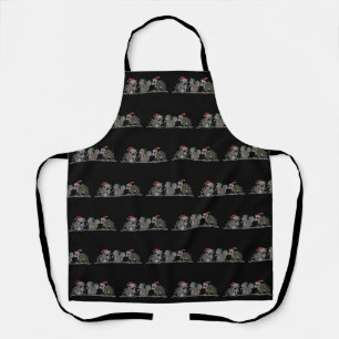 Santa Animals Xmas Silly Racoon Opossum Squirrel Apron