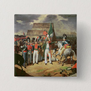 Santa Anna defies the Spanish troops 2 Inch Square Button