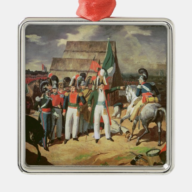 Santa Anna defies the Spanish troops Metal Ornament (Front)