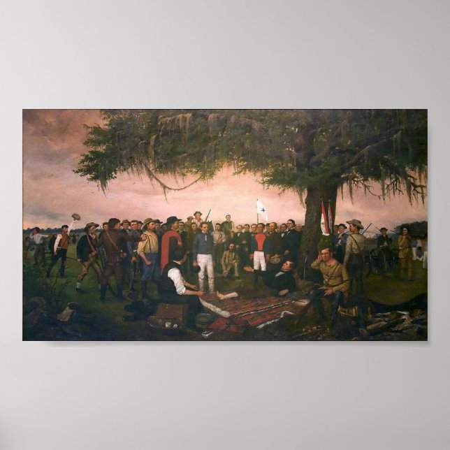 Santa Anna Surrender to Sam Houston at San Jacinto Poster (Front)