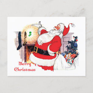 Santa announcement Baby on the way  Postcard