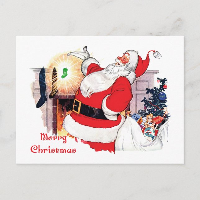 Santa announcement Baby on the way  Postcard (Front)
