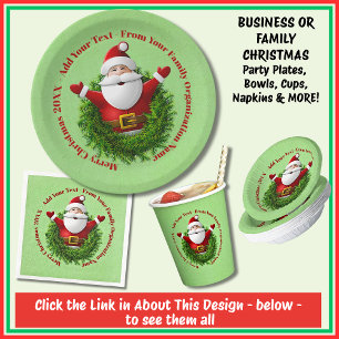 Santa Announcing Collection Set Paper Plate