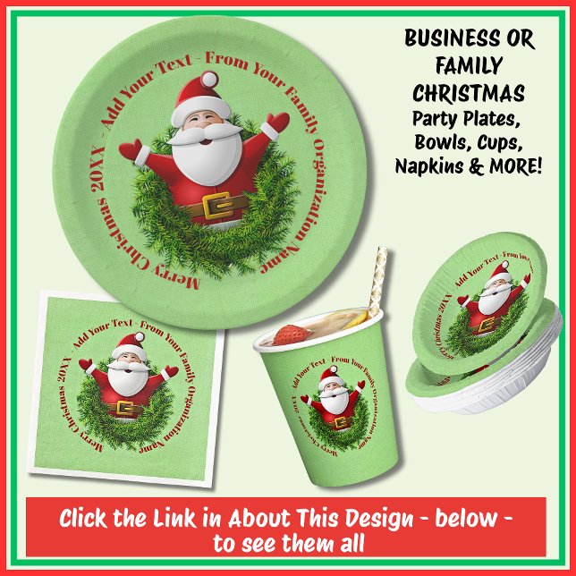 Santa Announcing Collection Set Paper Plate (Creator Uploaded)