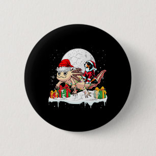 Santa Appenzeller Sennenhund Riding Axolotl Christ 2 Inch Round Button