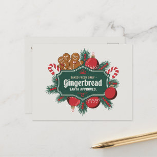 Santa approved Gingerbread cookies add message  Holiday Postcard