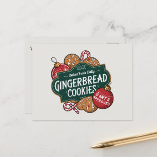 Santa approved Gingerbread cookies add message Holiday Postcard