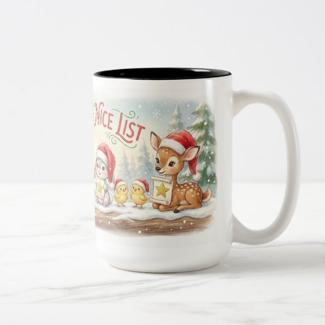 Santa Approved! Holiday Mug with Bunnies & Deer –  (Right)