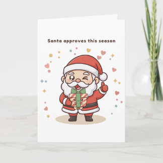 Santa Approves This Season – Cute Puchi Dōshi Sant Card