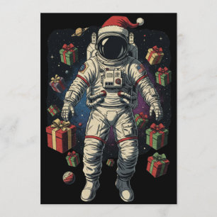 Santa Astronaut Christmas Invitation