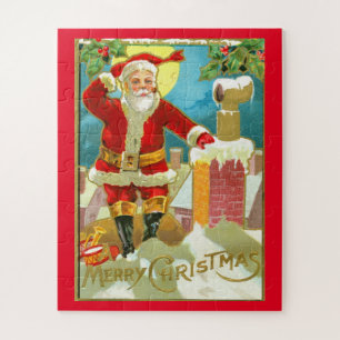 Santa at a chimney jigsaw puzzle