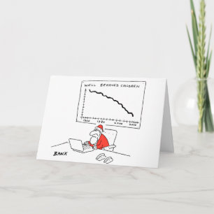 Santa at his desk Xmas card