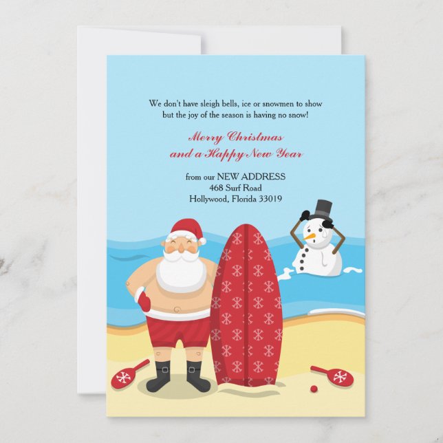 Santa at the Beach Moving Announcement (Front)