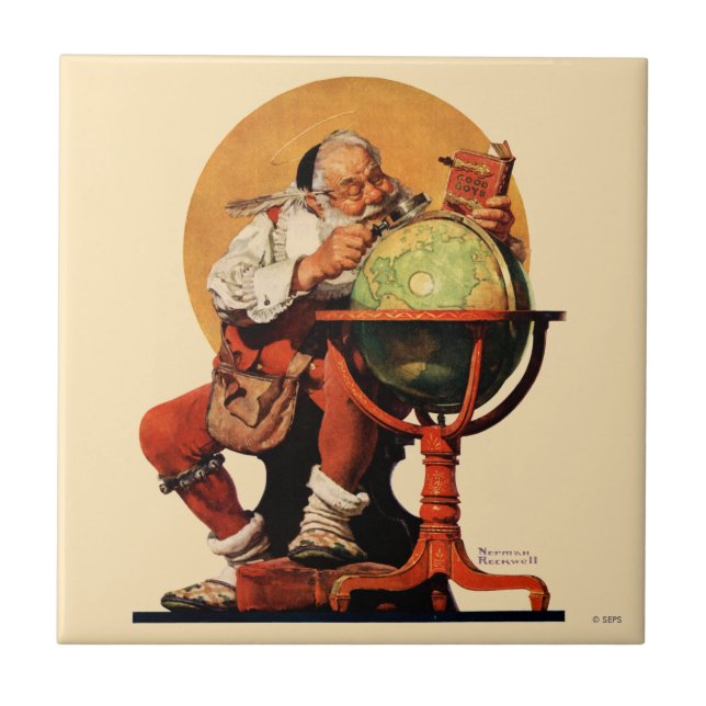 Santa at the Globe Tile (Front)