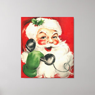 Santa at the Phone Canvas Print
