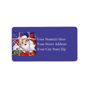 Santa At The Window Vintage Christmas Label