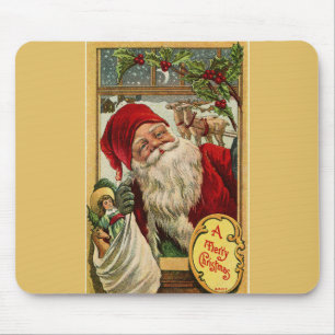 Santa at the Window with Toy Bag Mousepad