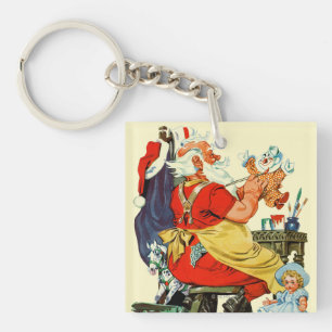 Santa at Work Keychain