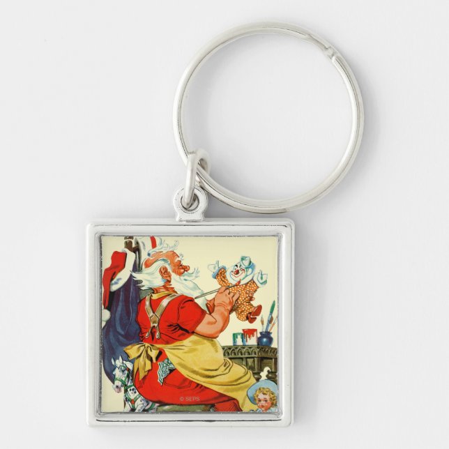 Santa at Work Keychain (Front)