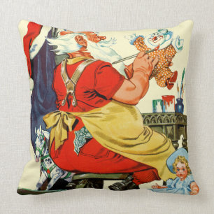 Santa at Work Throw Pillow