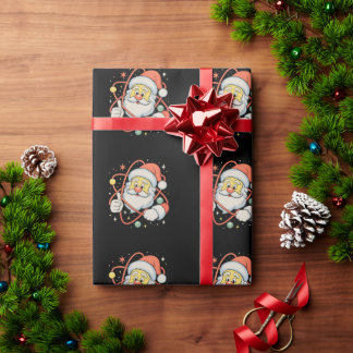 Santa Atom Christmas Science Xmas Holiday Wrapping Paper