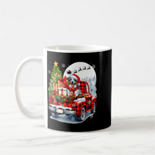 Santa Australian Shepherd On Pickup Truck Coffee Mug