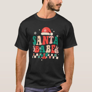 Santa Babe Groovy Retro Christmas Xmas Santa Hat H T-Shirt