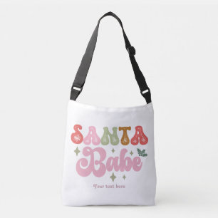 Santa Babe Retro Christmas Holiday Personalized Crossbody Bag