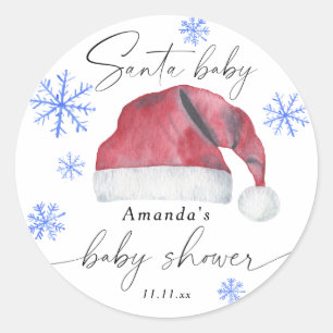 Santa Baby - baby shower  Classic Round Sticker