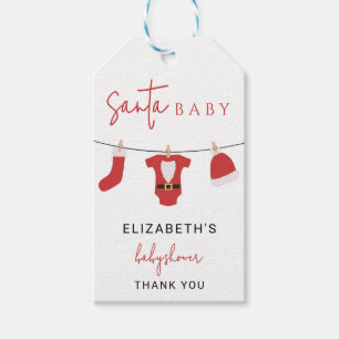 Santa Baby Baby Shower Clothesline Christmas Gift Tags