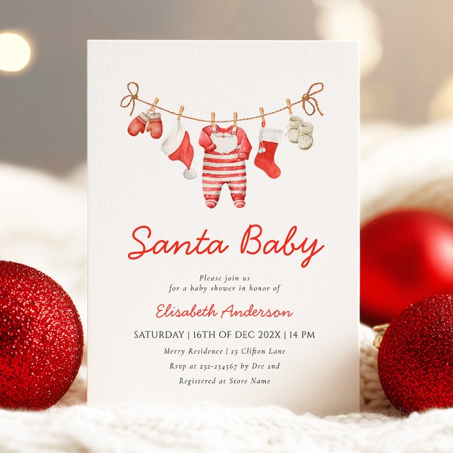 Santa Baby Baby Shower Invitation (Creator Uploaded)