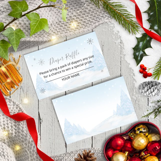 Santa Baby Christmas Baby Diaper Raffle Enclosure Card (Creator Uploaded)