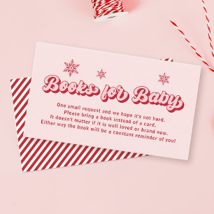 Santa Baby Christmas Baby Shower Book request Enclosure Card