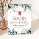 Santa Baby Christmas Baby Shower Books for Baby Pedestal Sign<br><div class="desc">Encourage guests to bring a cherished story with our Santa Baby Christmas Clothesline Baby Shower Books for Baby Sign! This sweet design features adorable Santa-themed baby clothes hanging on a festive clothesline, perfect for a holiday-inspired baby shower. The sign invites guests to bring a book instead of a card, creating...</div>