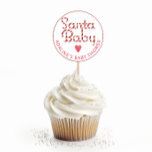Santa Baby Christmas Baby Shower Candy Cane Text Classic Round Sticker<br><div class="desc">Santa Baby Christmas Baby Shower Candy Cane Typography Sticker</div>