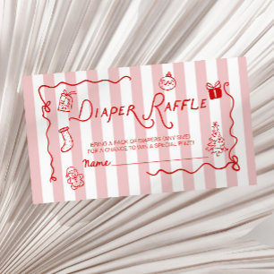 Santa Baby! Christmas Baby Shower Diaper Raffle Enclosure Card