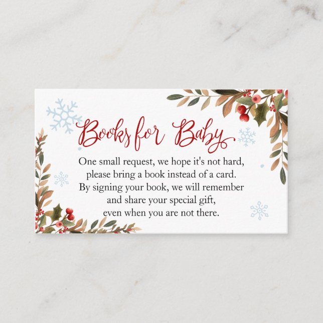 Santa Baby Christmas Baby Shower Enclosure Card (Front)