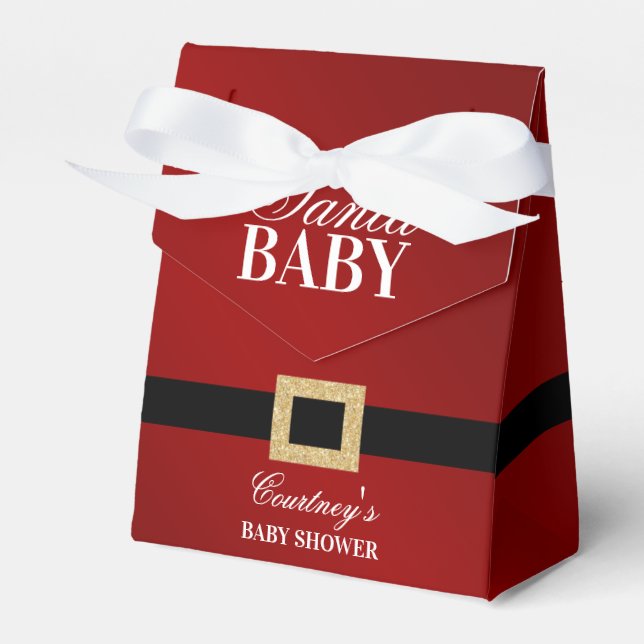 Santa Baby | Christmas Baby Shower Favor Box (Front Side)