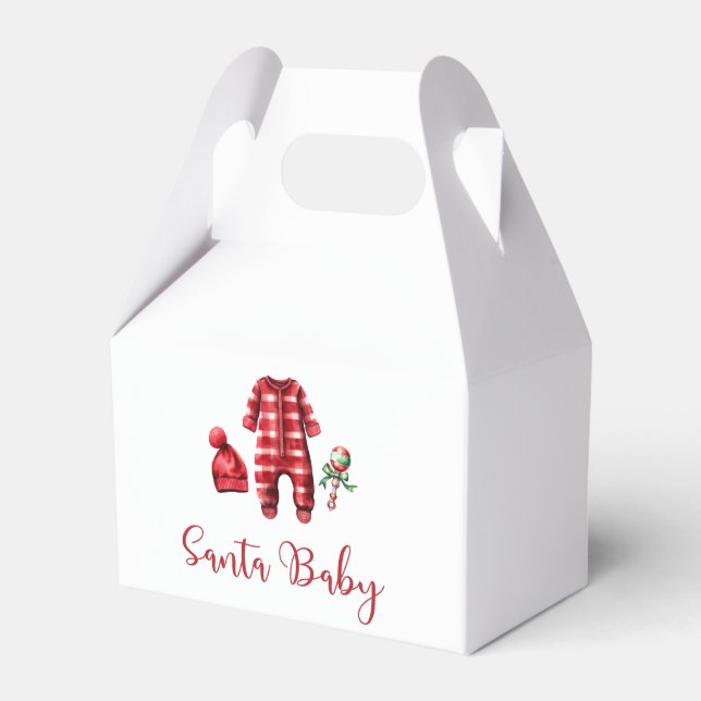 Santa Baby Christmas Baby Shower Favor Box (Front Side)