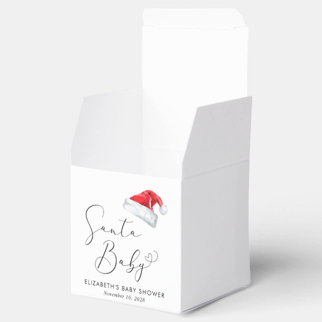 Santa Baby Christmas Baby Shower Favor Box (Opened)