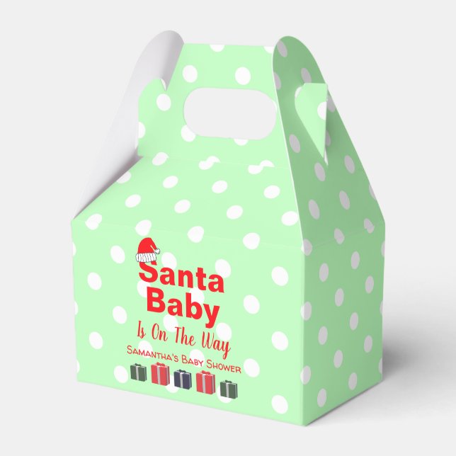 Santa Baby Christmas Baby Shower Favor Box (Front Side)