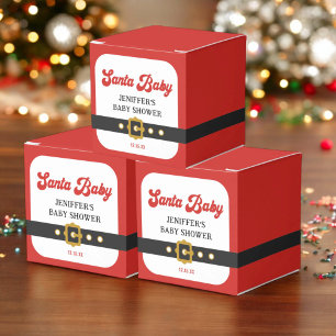 Santa Baby Christmas Baby Shower Favor Box