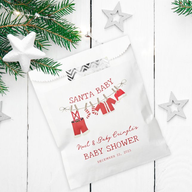 Santa Baby Christmas Baby Shower Favour Bag (Creator Uploaded)