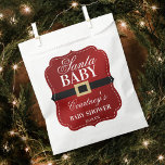 Santa Baby | Christmas Baby Shower Favour Bag<br><div class="desc">Celebrate in style with these fun and very trendy Christmas baby shower favour bags. The design is easy to personalize with your own wording and your family and friends will be thrilled when they receive these fabulous party bags. Matching items can be found in the collection.</div>