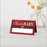 Santa Baby | Christmas Baby Shower Food Place Card<br><div class="desc">Celebrate in style with these modern and very trendy Christmas baby shower place cards. This design is easy to personalize with your special event wording and your guests will be thrilled when they see these fabulous place cards. Matching items can be found in the collection.</div>
